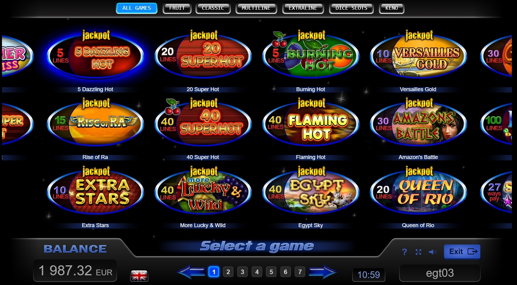 Egt free online casino games
